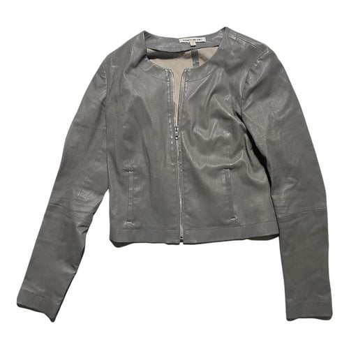 Pre-owned Elizabeth And James Leather Jacket In Grey