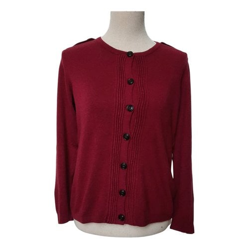 Pre-owned Burberry Cardigan In Burgundy
