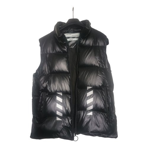 Pre-owned Off-white Linen Puffer In Black