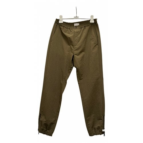 Pre-owned Moncler Large Pants In Khaki