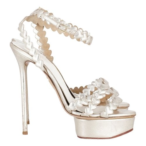 Pre-owned Charlotte Olympia Leather Sandals In Silver