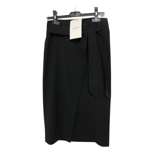 Pre-owned Sézane Wool Mid-length Skirt In Black