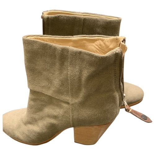 Pre-owned Rag & Bone Cloth Ankle Boots In Green