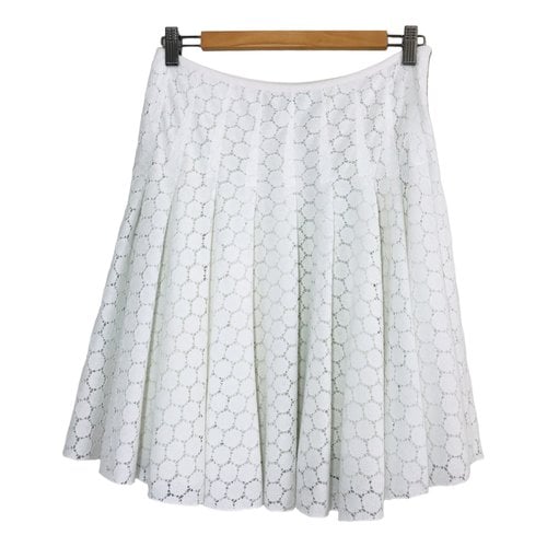 Pre-owned Akris Punto Skirt In White