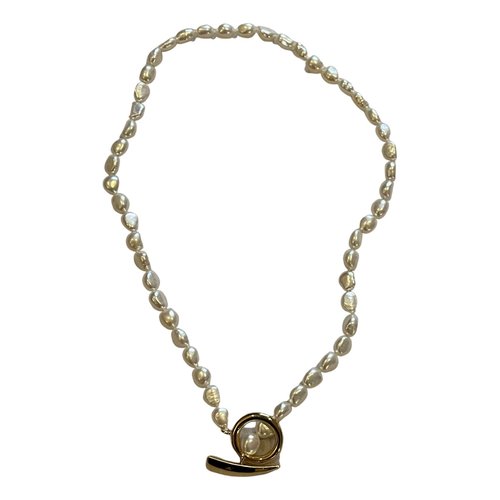 Pre-owned Missoma Necklace In Ecru