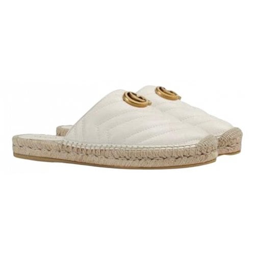 Pre-owned Gucci Leather Espadrilles In White