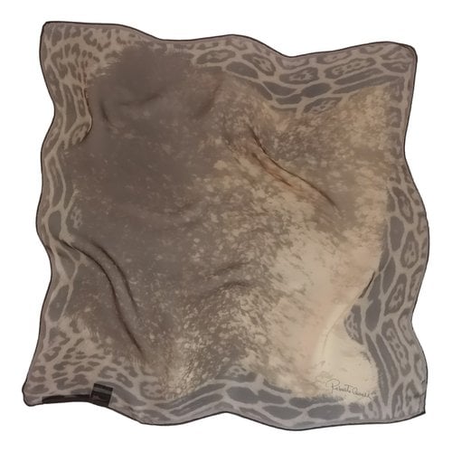 Pre-owned Roberto Cavalli Silk Handkerchief In Brown