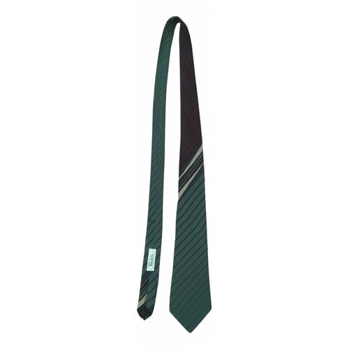 Pre-owned Lanvin Silk Tie In Green