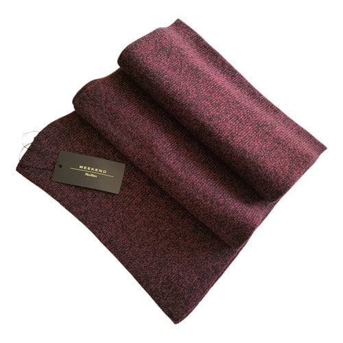 Pre-owned Max Mara Wool Stole In Burgundy