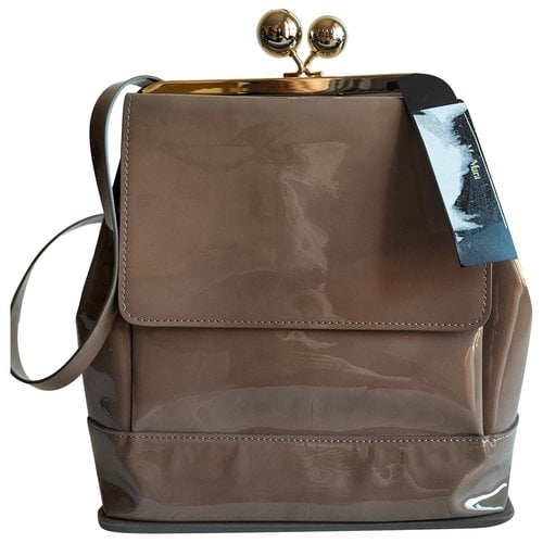 Pre-owned Max Mara Leather Backpack In Grey