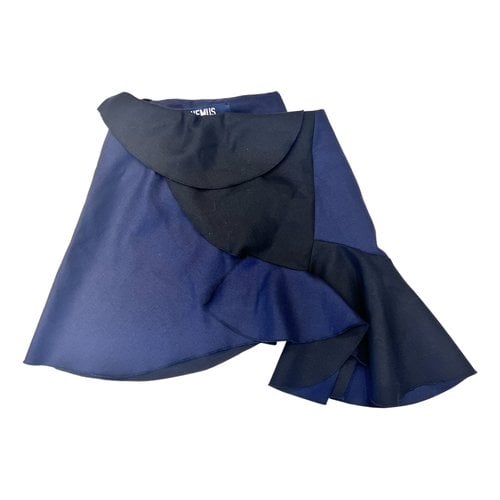 Pre-owned Jacquemus La Reconstruction Wool Mini Skirt In Navy