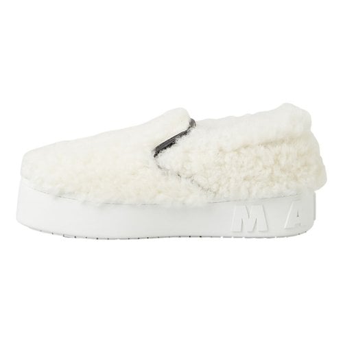 Pre-owned Marni Shearling Trainers In White