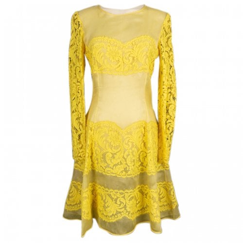 Pre-owned Rochas Lace Dress In Yellow