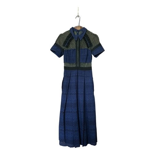 Pre-owned Self-portrait Maxi Dress In Navy