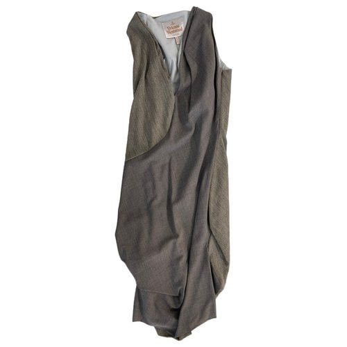 Pre-owned Vivienne Westwood Wool Mid-length Dress In Grey