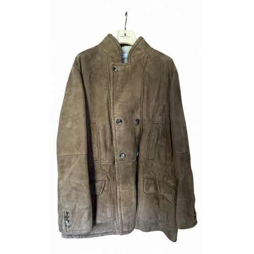 Pre-owned Brunello Cucinelli Shearling Peacoat In Brown