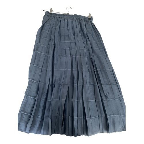 Pre-owned Massimo Dutti Maxi Skirt In Blue
