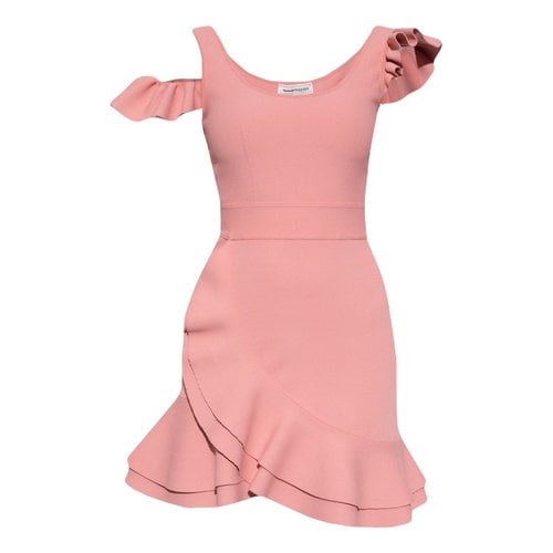 Pre-owned Alexander Mcqueen Mini Dress In Pink