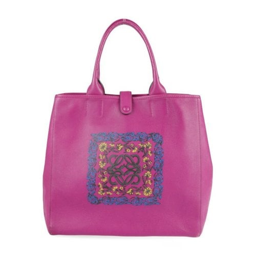 Pre-owned Loewe Leather Handbag In Purple