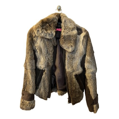 Pre-owned Juicy Couture Rabbit Coat In Brown