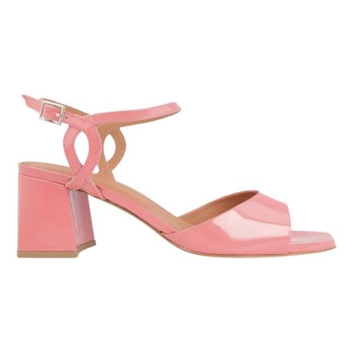 Pre-owned By Far Patent Leather Sandal In Pink
