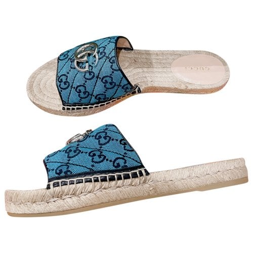 Pre-owned Gucci Cloth Espadrilles In Blue
