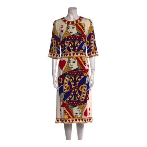 Pre-owned Dolce & Gabbana Silk Mid-length Dress In Multicolour