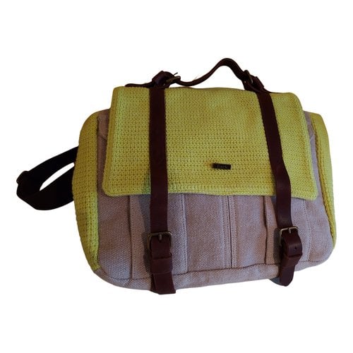 Pre-owned Bark Leather Crossbody Bag In Yellow