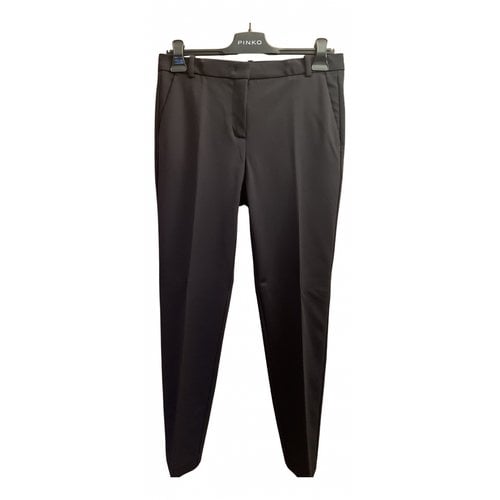 Pre-owned Pinko Straight Pants In Black