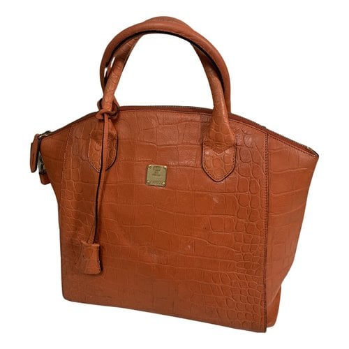 Pre-owned Mcm Leather Handbag In Orange