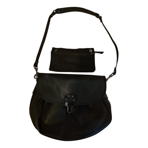 Pre-owned Massimo Dutti Leather Handbag In Black