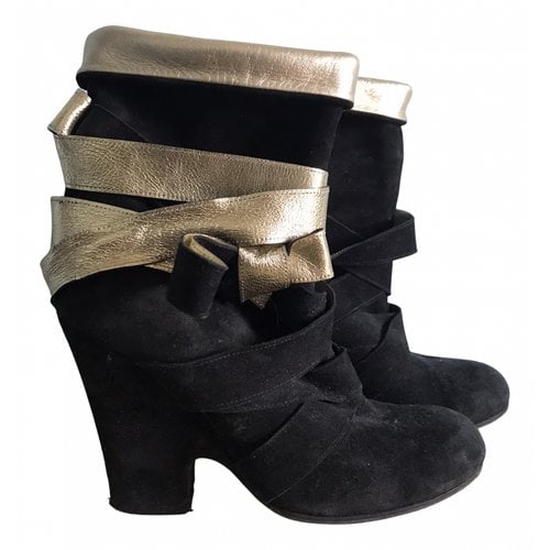 Pre-owned Marc Jacobs Leather Ankle Boots In Black