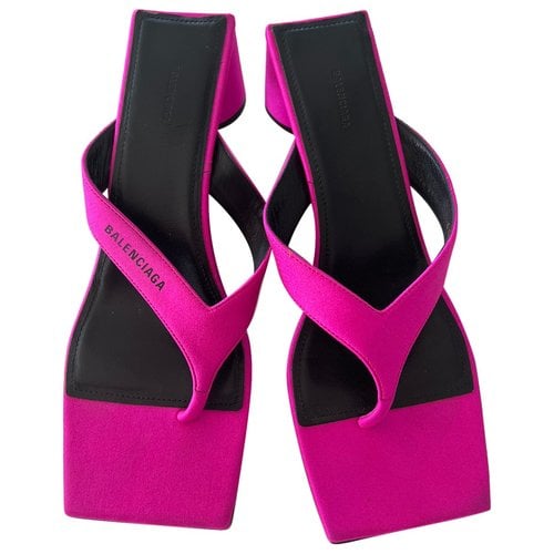 Pre-owned Balenciaga Cloth Sandals In Pink