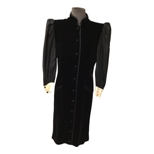 Pre-owned Carven Velvet Mid-length Dress In Black