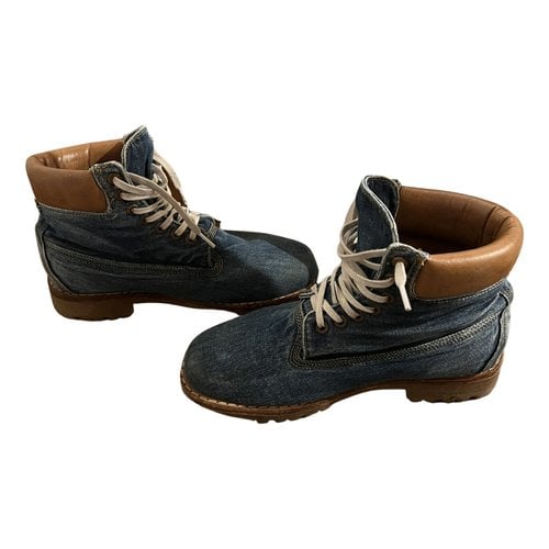 Pre-owned Timberland Cloth Boots In Blue