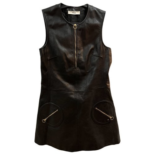 Pre-owned Bally Leather Mid-length Dress In Black