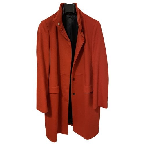 Pre-owned Hugo Boss Cashmere Coat In Red