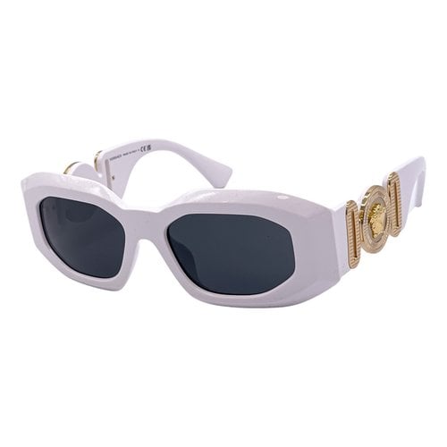 Pre-owned Versace Medusa Biggie Sunglasses In White