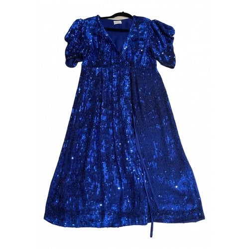 Pre-owned P.a.r.o.s.h Glitter Mid-length Dress In Blue