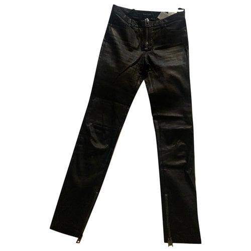 Pre-owned Tom Ford Leather Slim Pants In Black