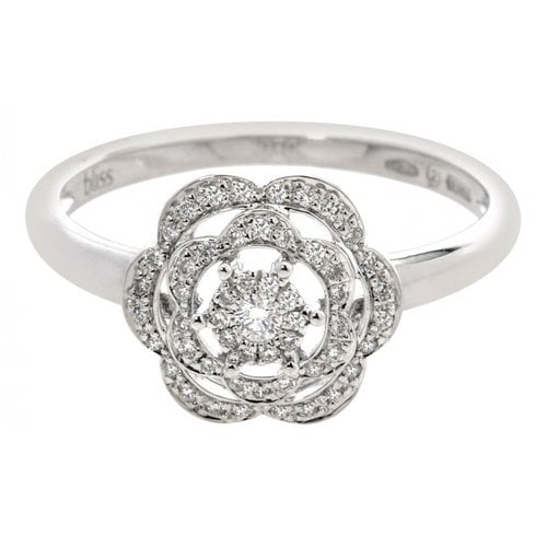 Pre-owned Bliss White Gold Ring In Silver