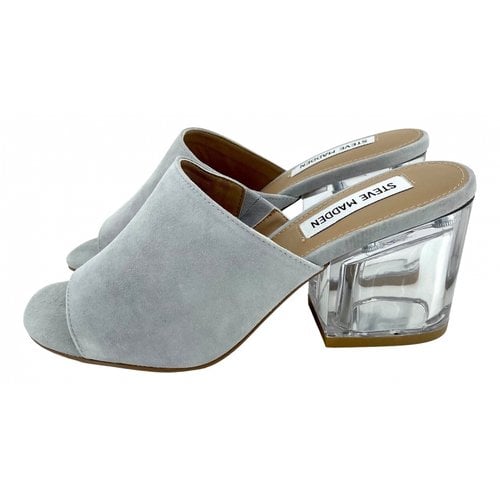 Pre-owned Steve Madden Mules In Grey