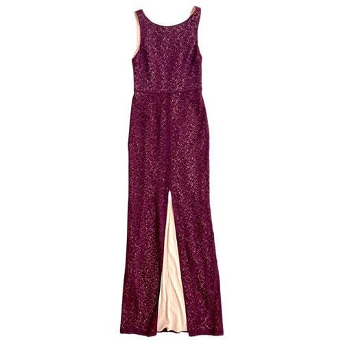 Pre-owned Alice And Olivia Lace Maxi Dress In Burgundy