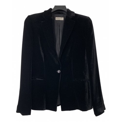 Pre-owned Emporio Armani Velvet Blazer In Black