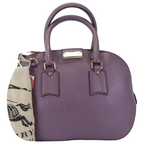 Pre-owned Burberry Orchard Leather Handbag In Purple