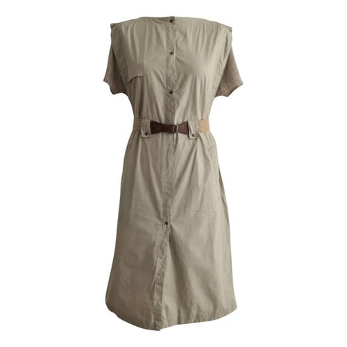 Pre-owned Trussardi Mid-length Dress In Beige