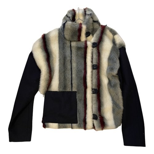 Pre-owned Rodebjer Faux Fur Coat In Multicolour