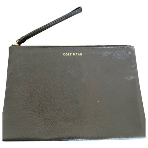 Pre-owned Cole Haan Leather Clutch Bag In Black