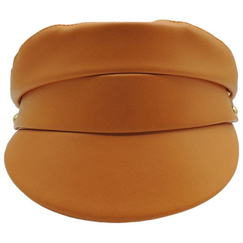 Pre-owned Manokhi Leather Hat In Orange