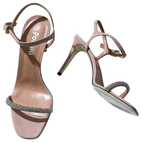 Pre-owned Pollini Leather Sandal In Beige